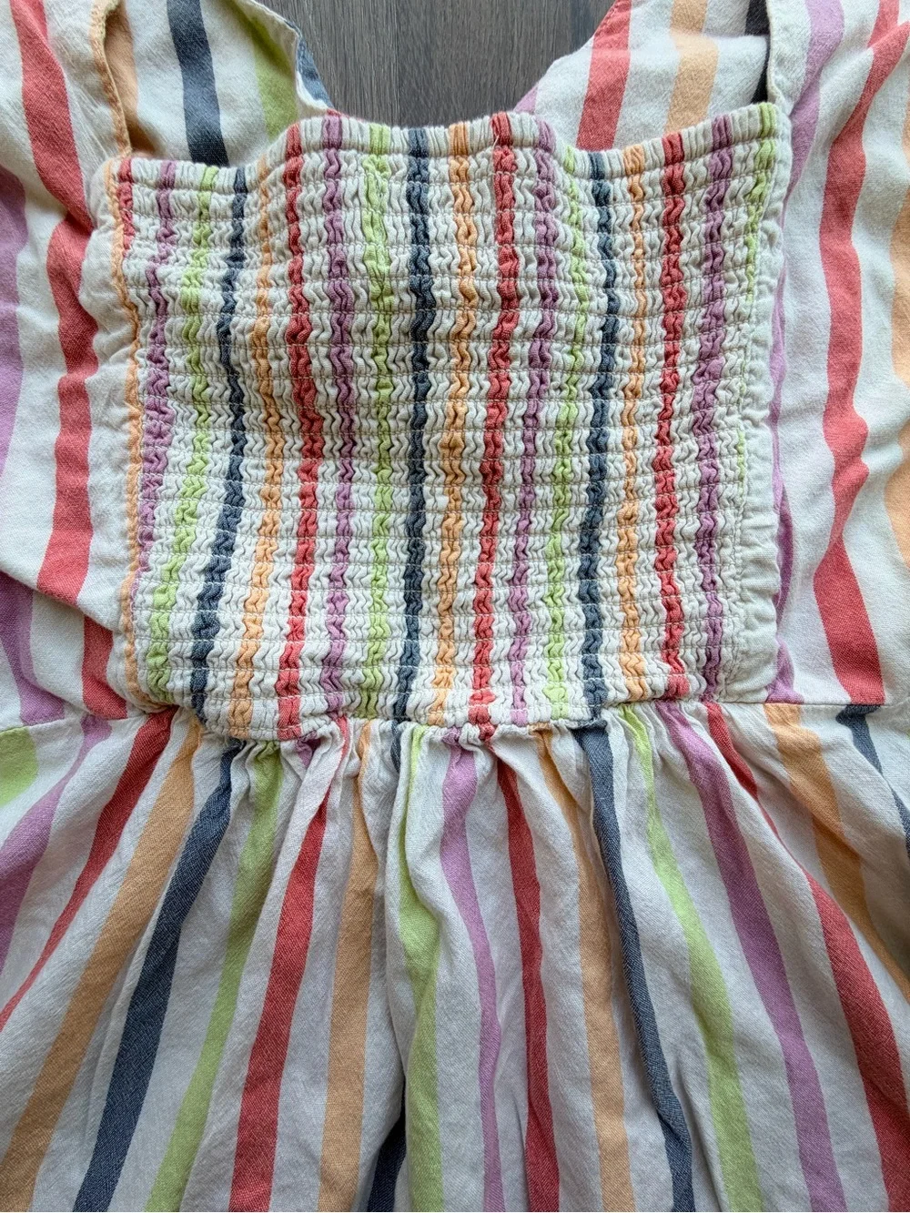 OLD NAVY | Rainbow Stripe Tie Front Top | Cottagecore Peasant Blouse